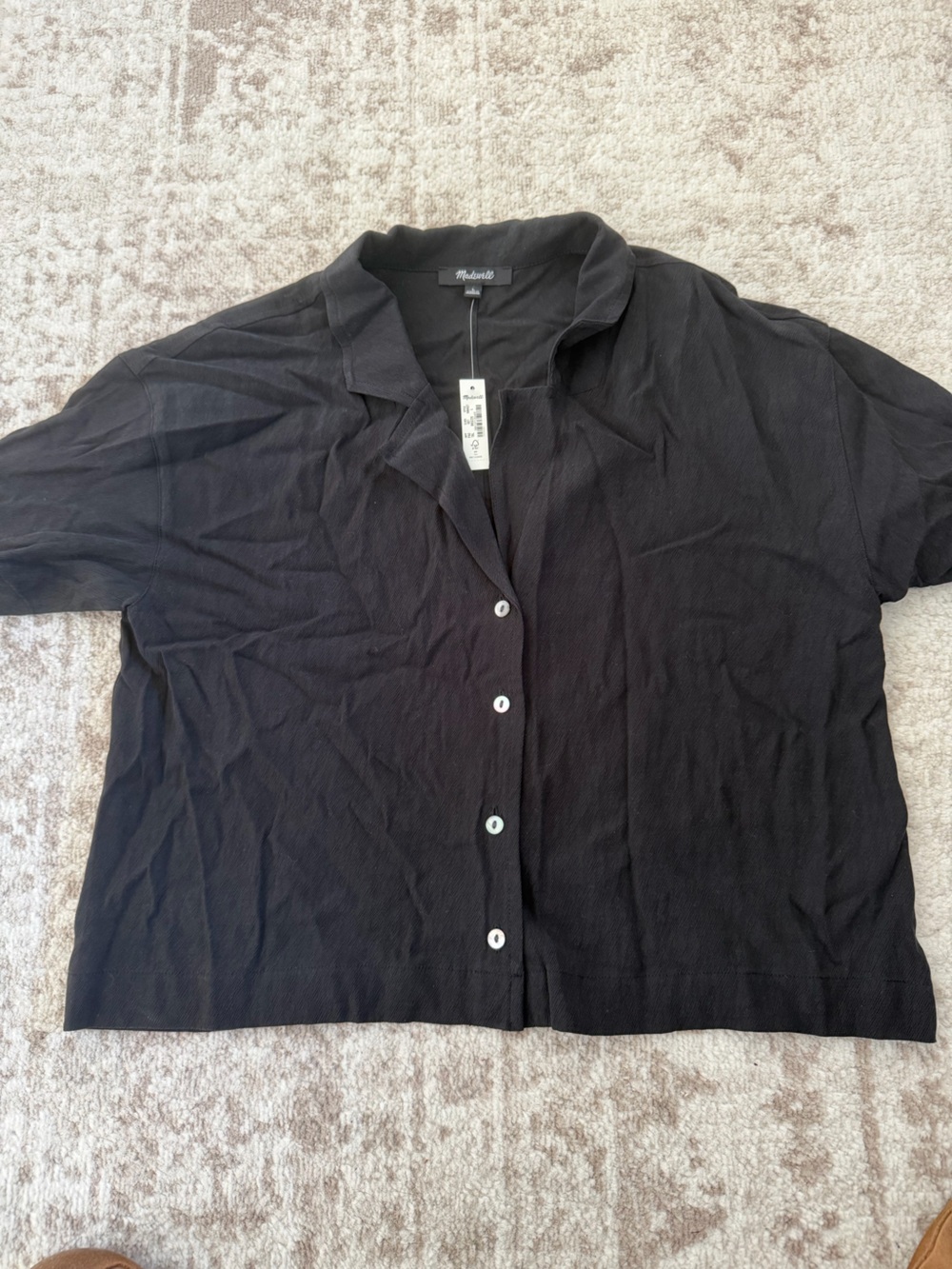 Women’s Madewell Cropped Short Sleeve Button Down